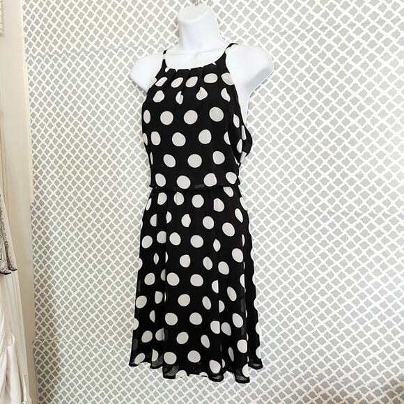FRANCESCA’S | MI AMI Polka Dot Halter Dress – Black/White – Size L – NWT! - Picture 4 of 9